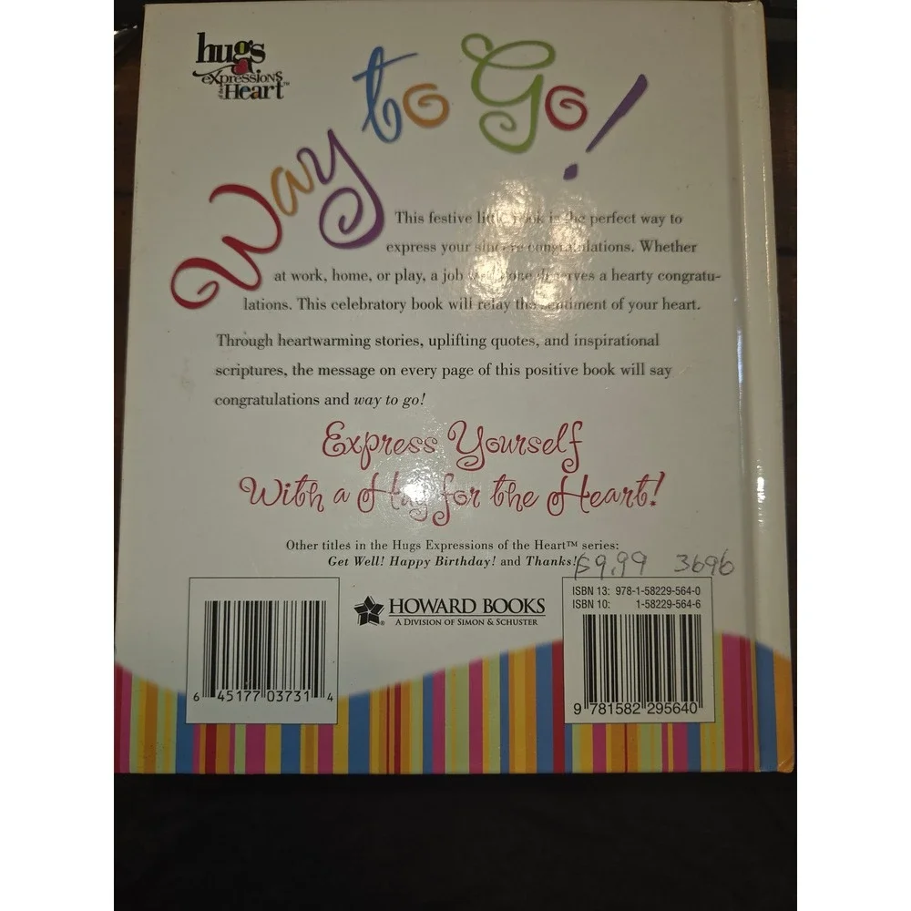 Hugs Expressions of the Heart Way to Go! Hardcover Gift Book Howard Books